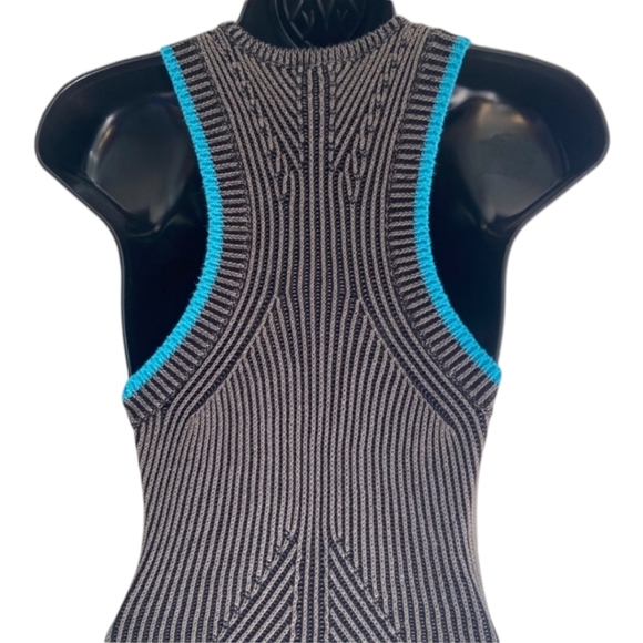 Alexander Wang Crochet Knit Sleeveless Scoop Neck High Low Bodycon Dress - M - Picture 3 of 7